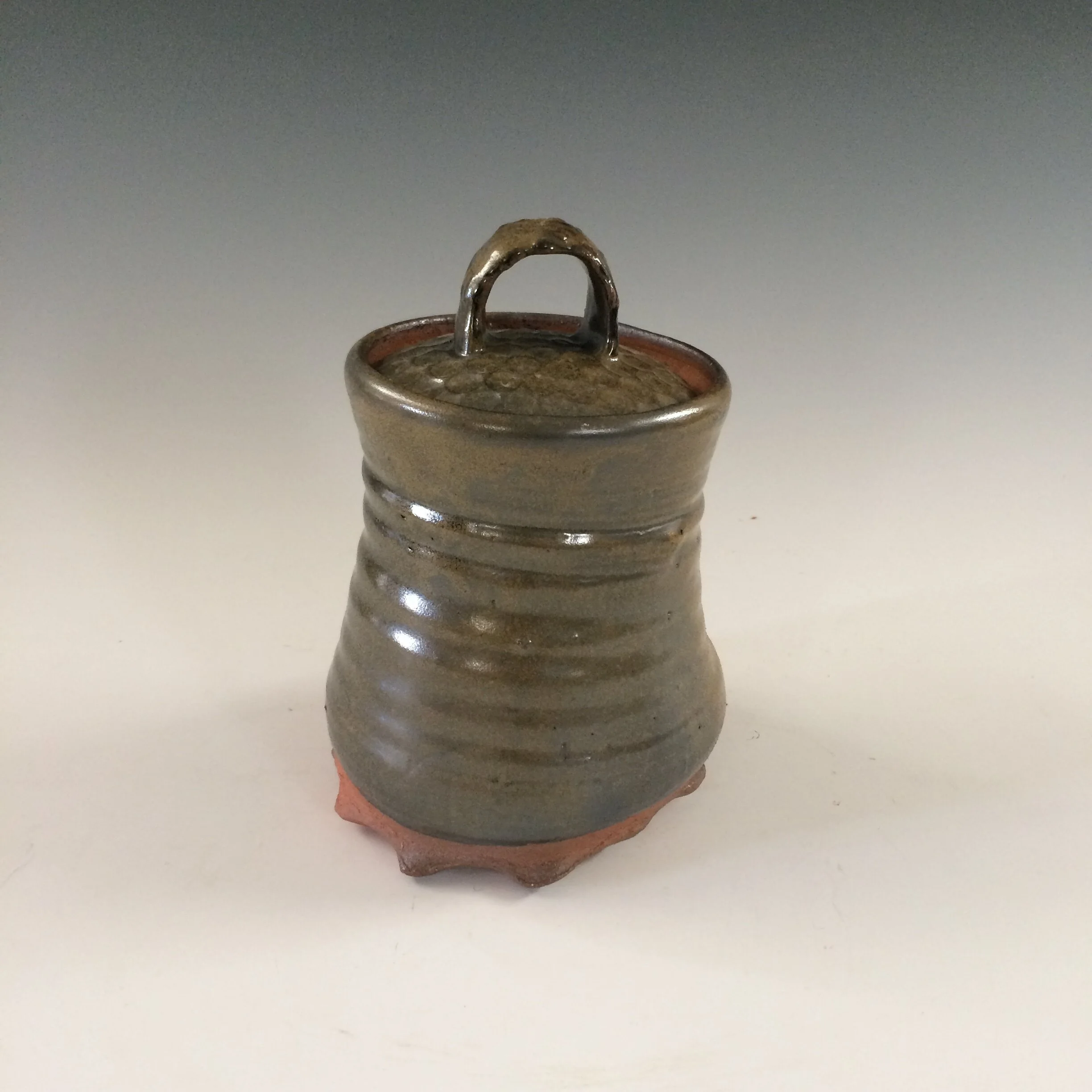 Lidded jar - licorice glaze 