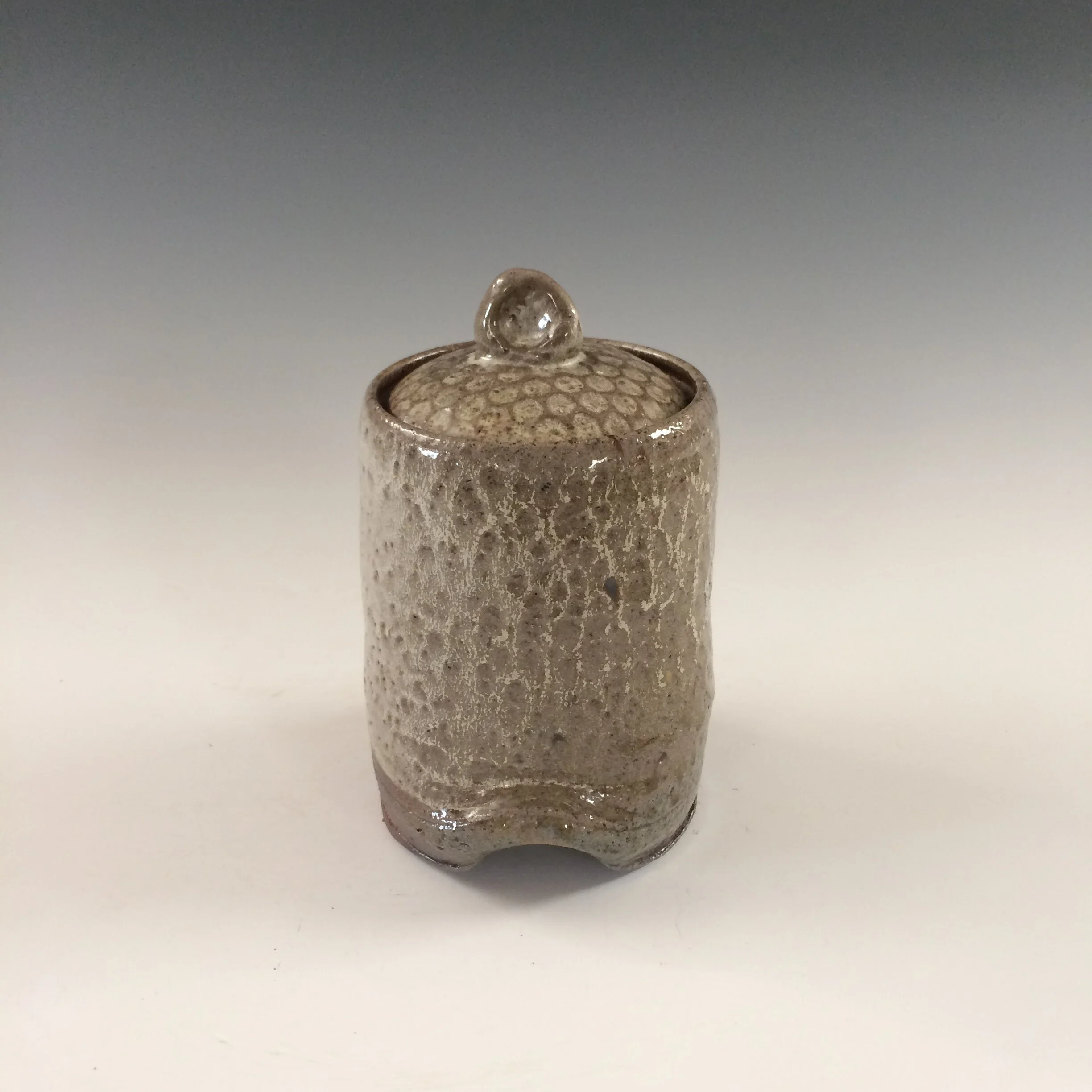 Lidded jar - white glaze