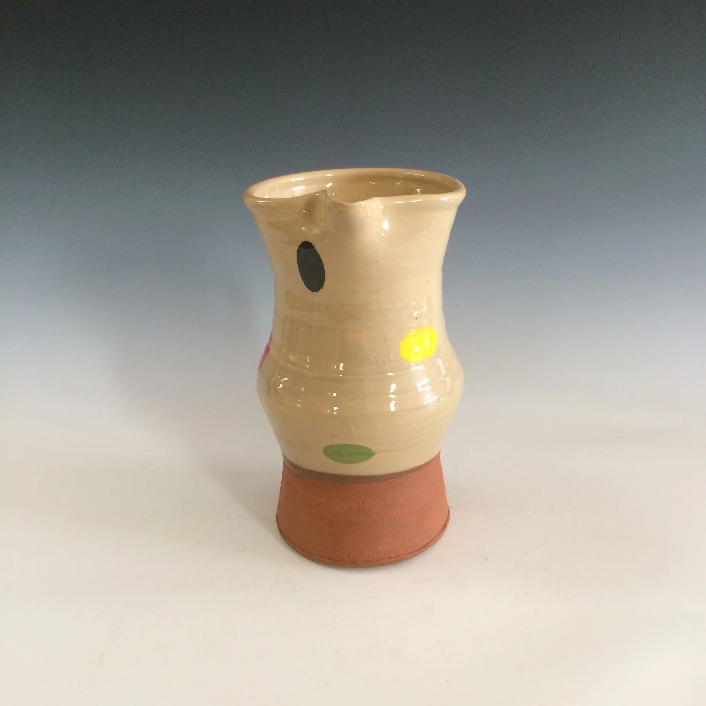 Large oval dot jug - cream