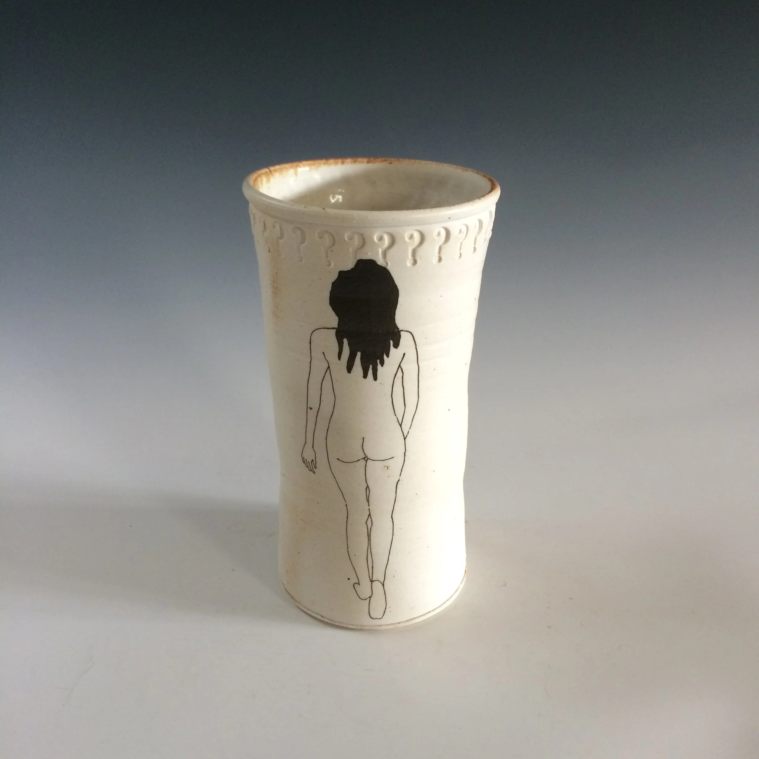 Woman from rear vase
