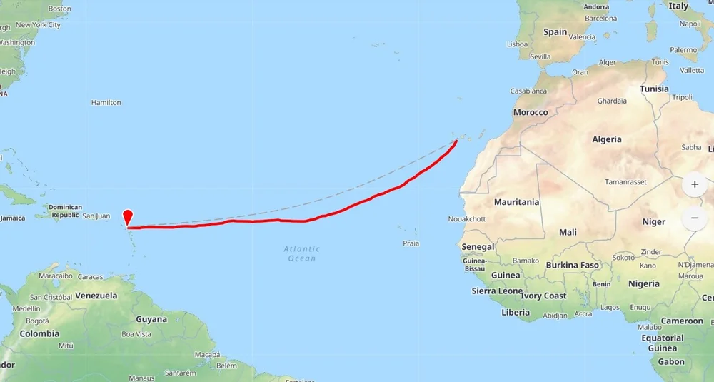 La Gomera To Antigua Map Completed Ocean Rows — Rowing Roy