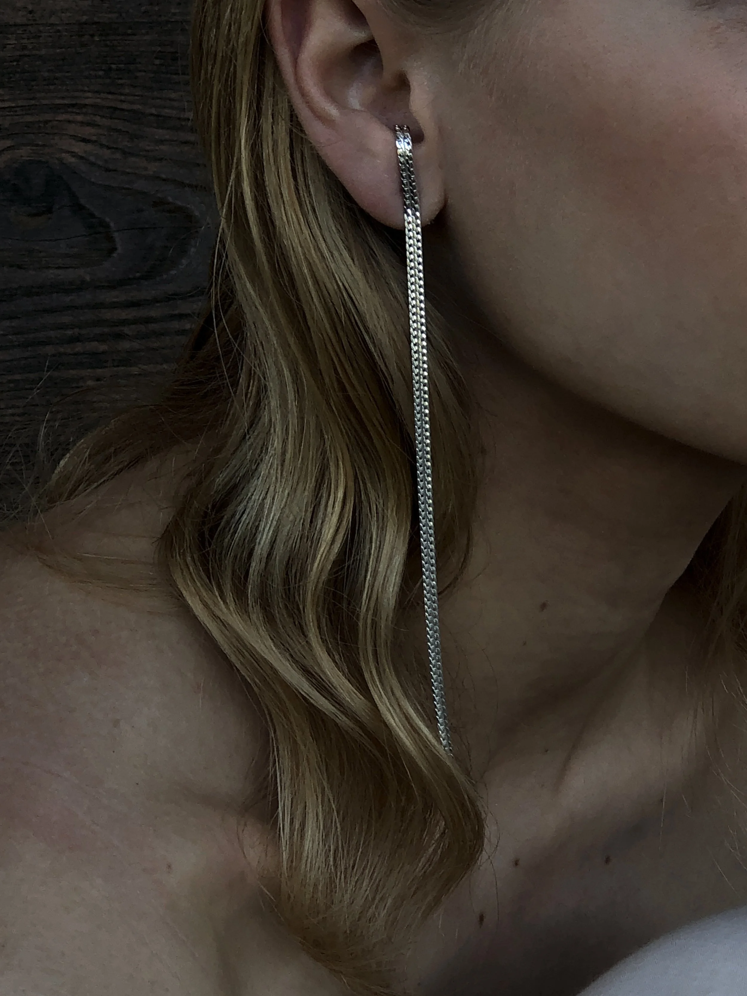 Silver Spring Earring Two Chains