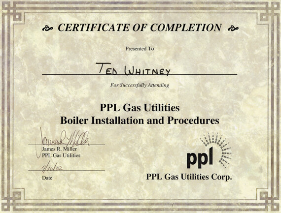  PPL Gas Utilities.  Boiler Installation and Procedures 