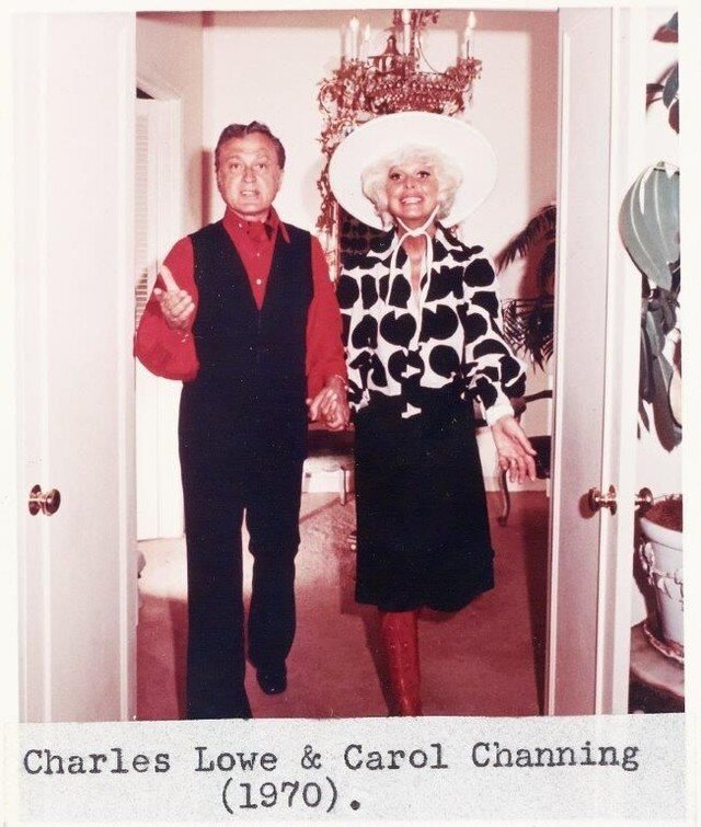 Carol Channing with her husband Charles Lowe as Les Avants, No&euml;l's swiss home. 

Did you know Coward offered Channing the lead role in Look After Lulu?  Annoyingly for No&euml;l, she turned it down on account of Lulu being a prostitute.
.
.
.
.
