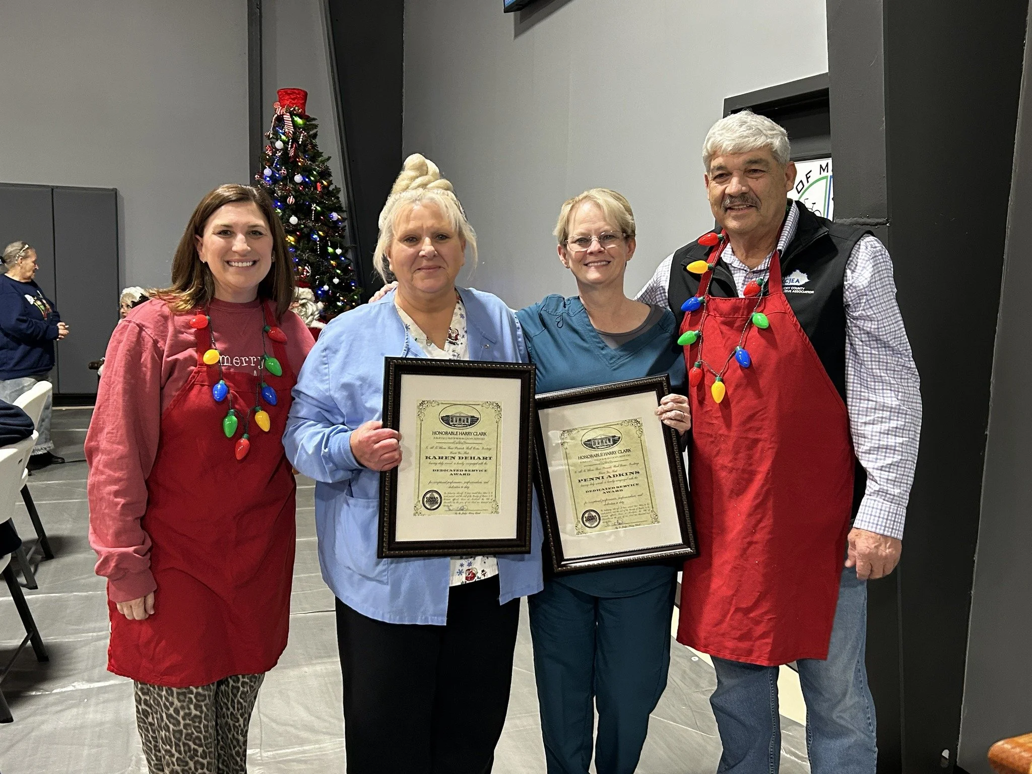 Karen Dehart and Penni Adkins were presented with the 2025 Dedicated Service Award