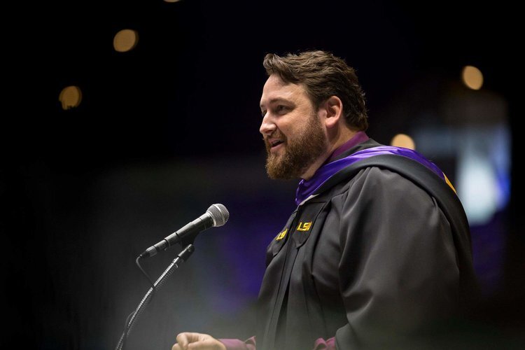 Jay Ducote speaks at LSU's Summer Commencement Ceremony on August 4, 2017