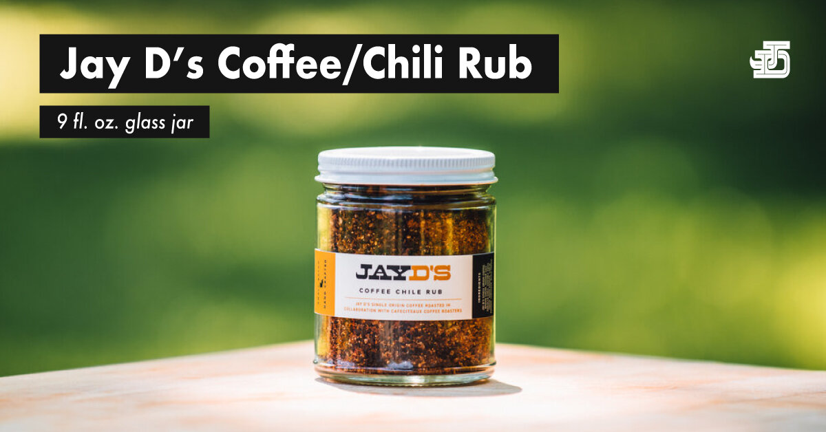 Get the great taste you need with Jay D's Coffee/Chili Rub.