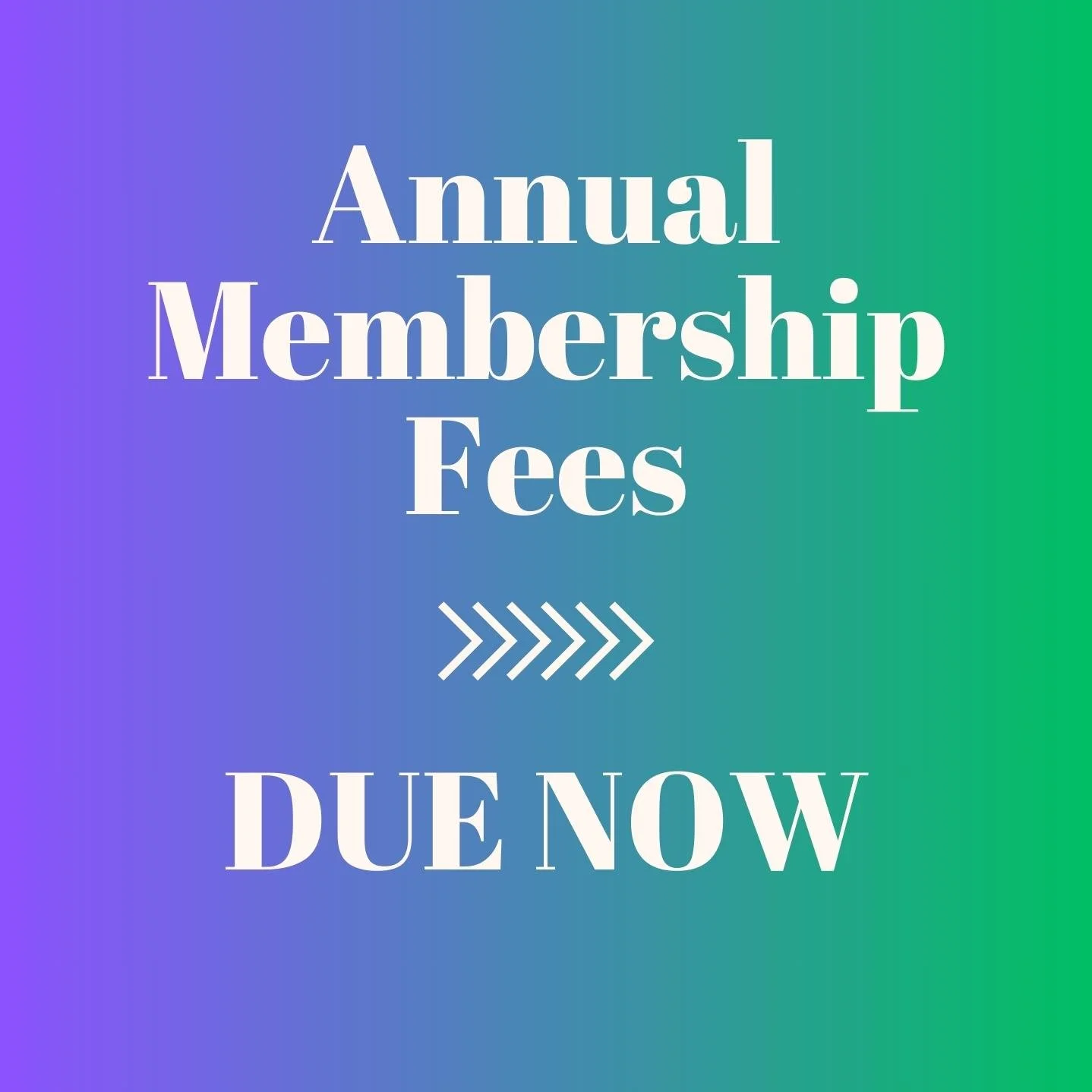2026 Membership Fee Announcement