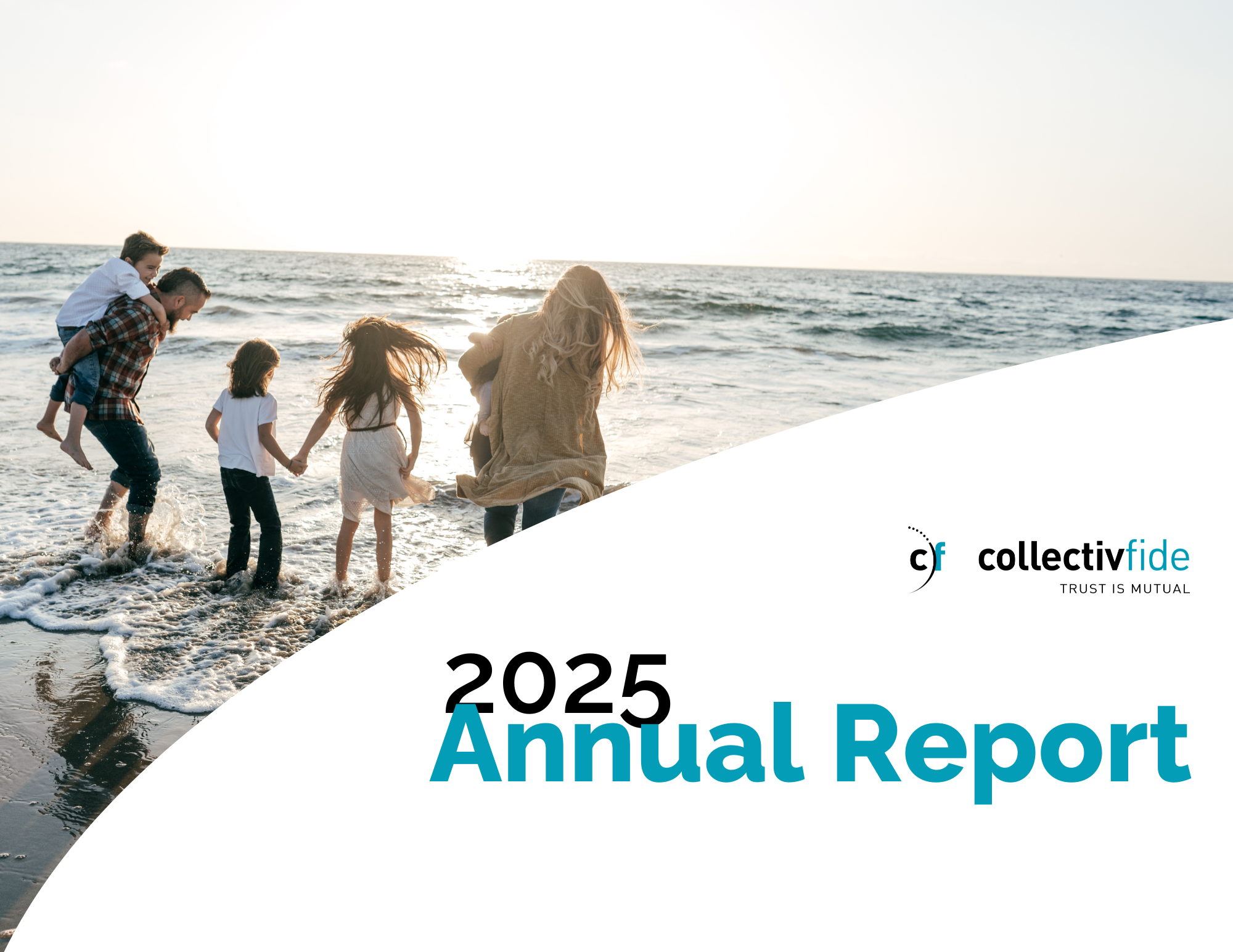 family at the beach, annual report cover