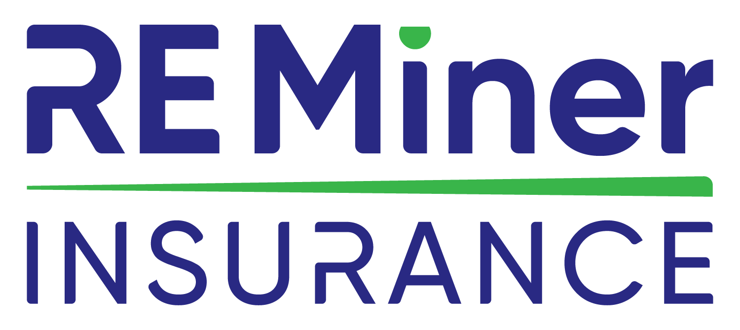 Re Miner Insurance logo with blue text and a green underline