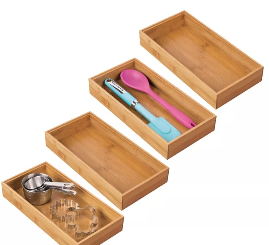 Set of 4 - Bamboo Draw Organizer