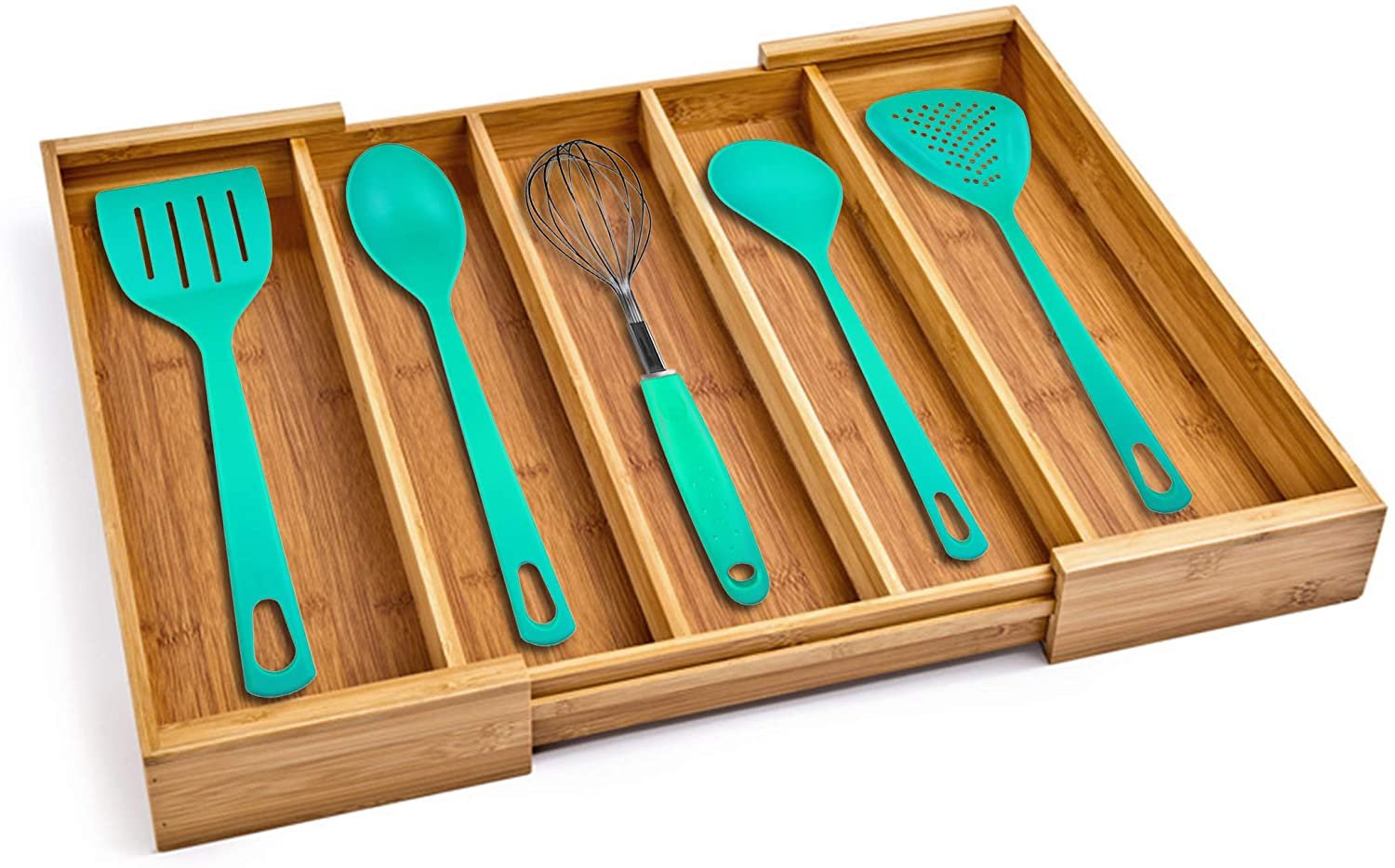 Bamboo Tray Utensil Organizer 