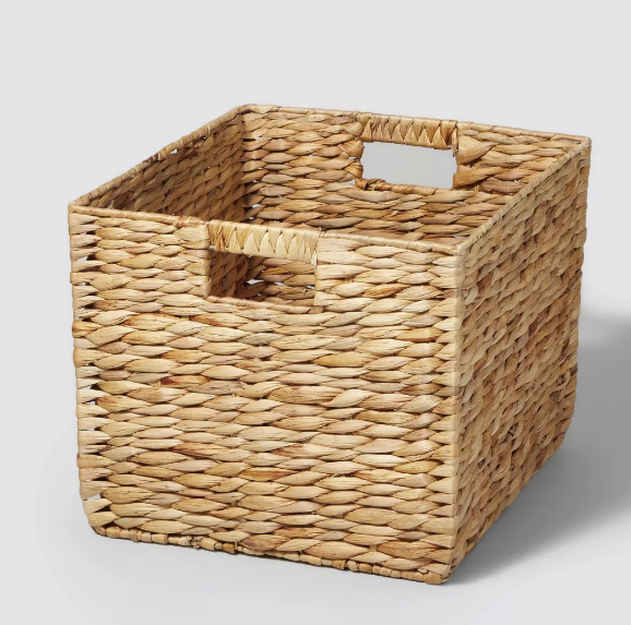 Woven Water Hyacinth Milk Crate