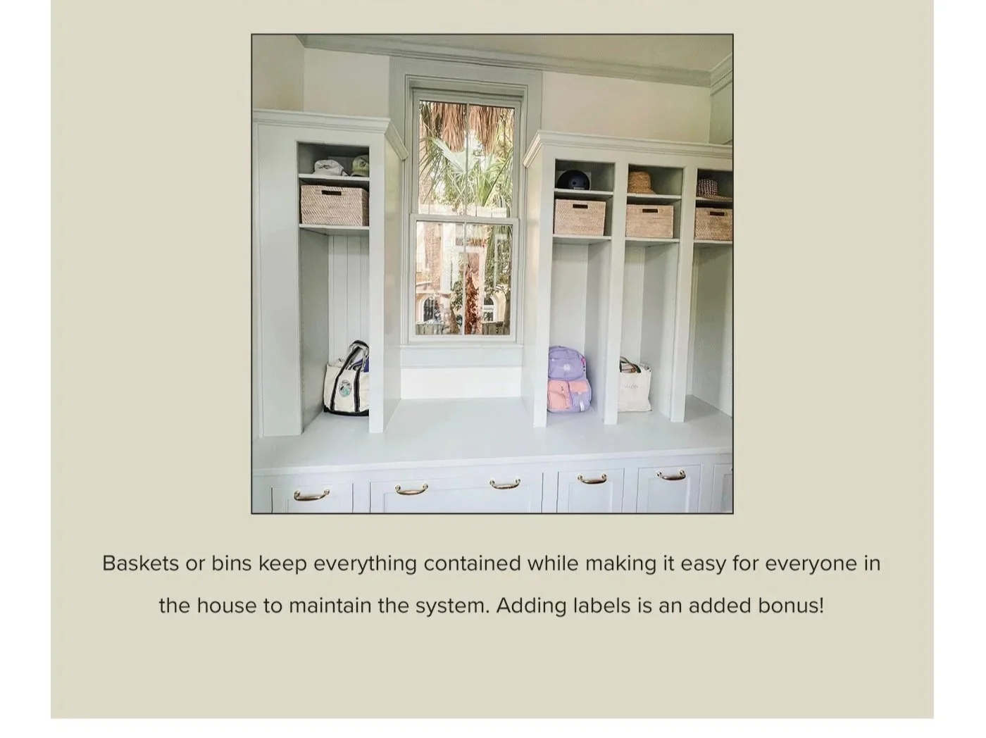 mudroom baskets for shoes and seasonal accessories