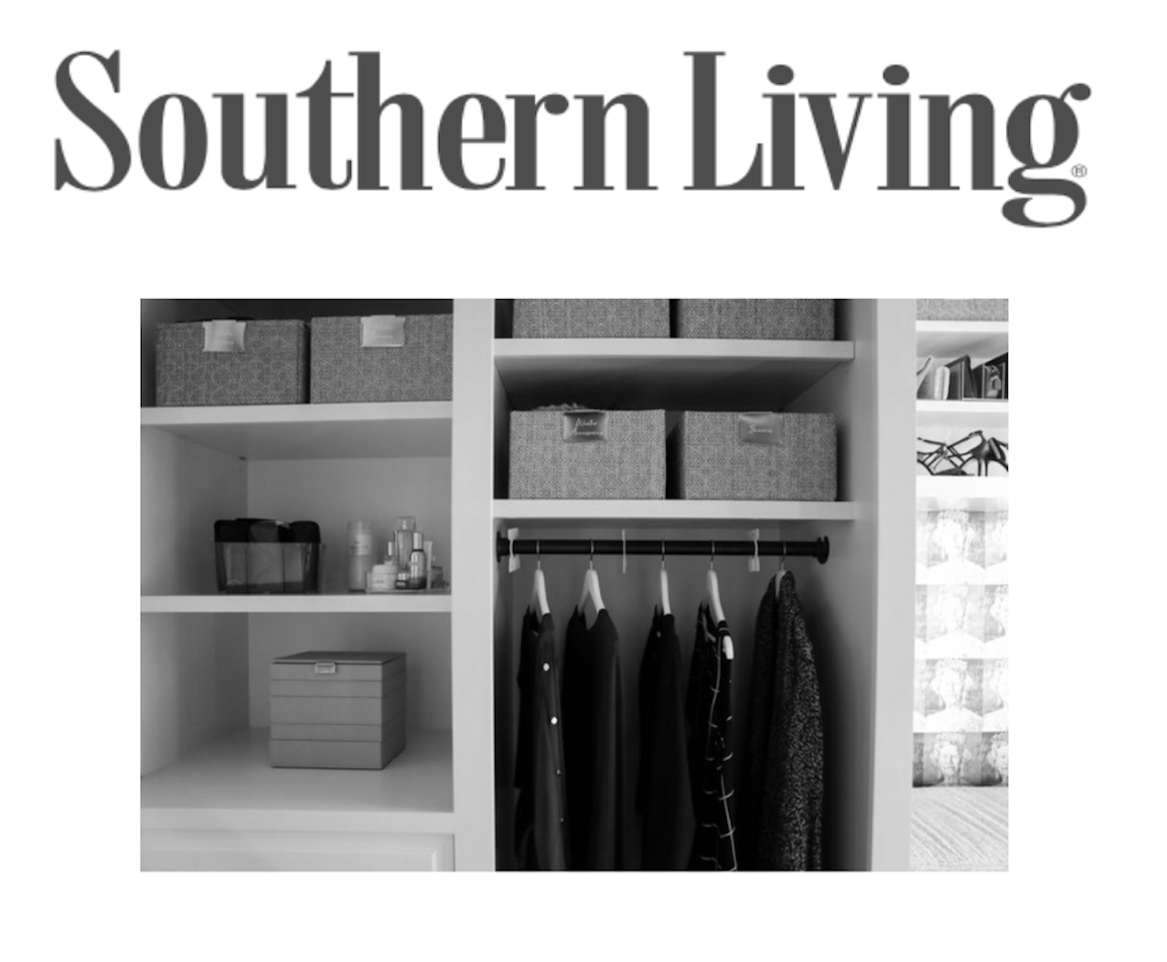 Editorial feature showcasing custom home organization by Orderly SC.