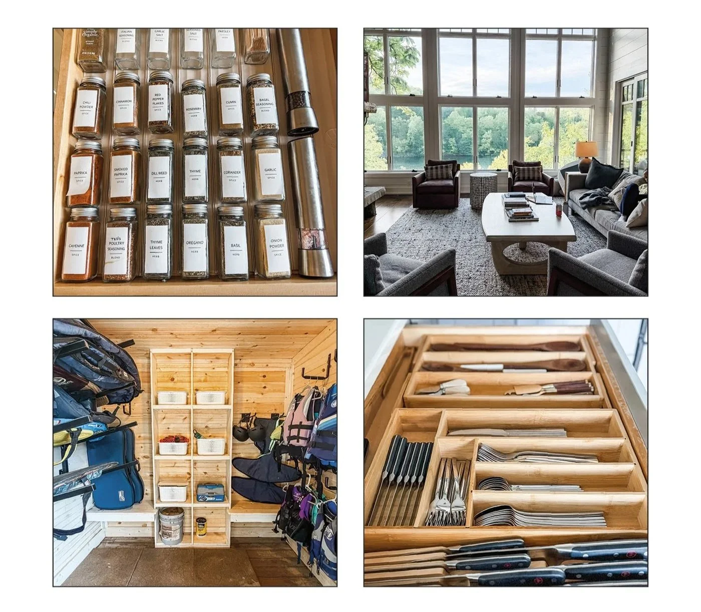 Kitchen drawer organization system in Lake Summit home