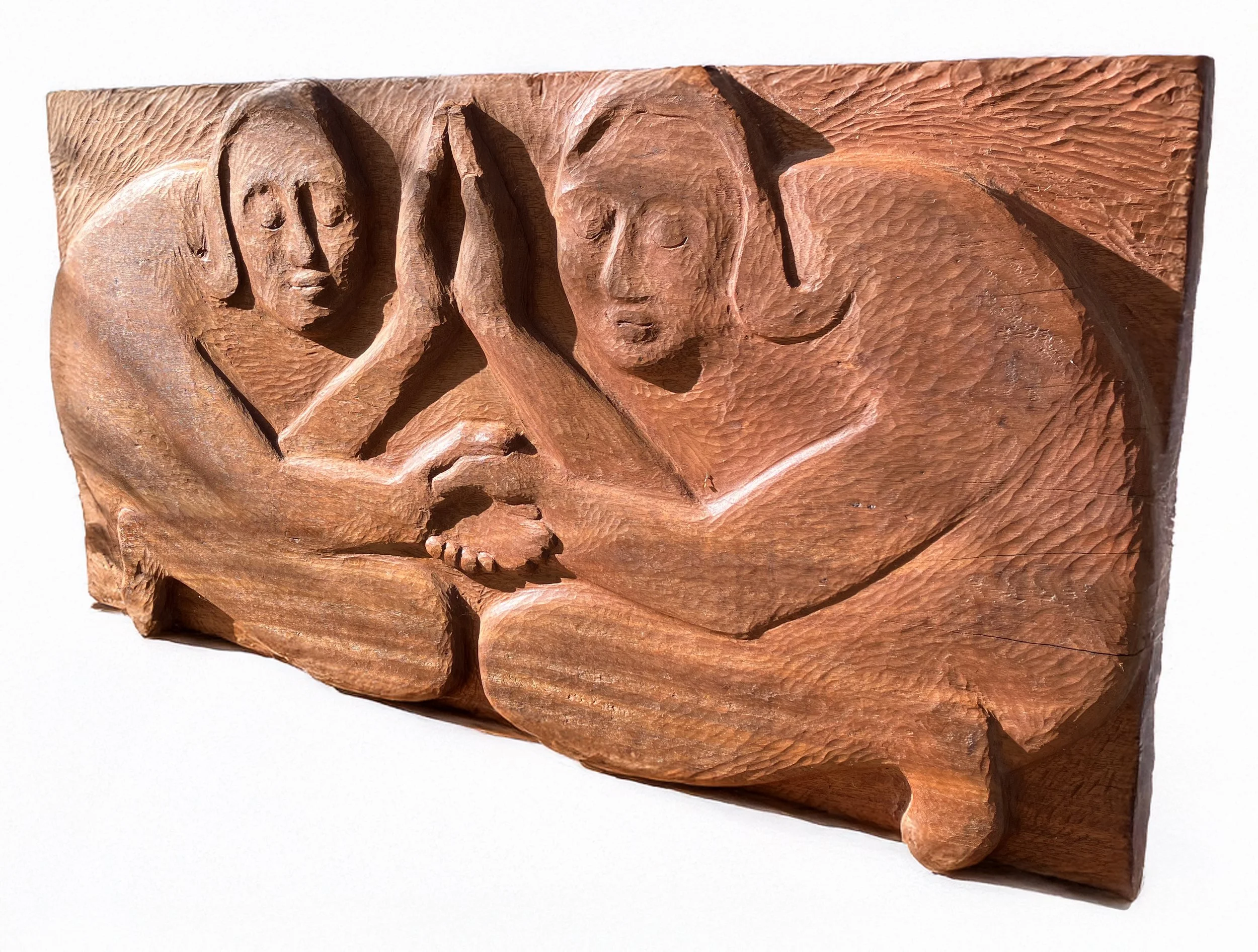 Reconciliation (front) - red wood carving - £2,250