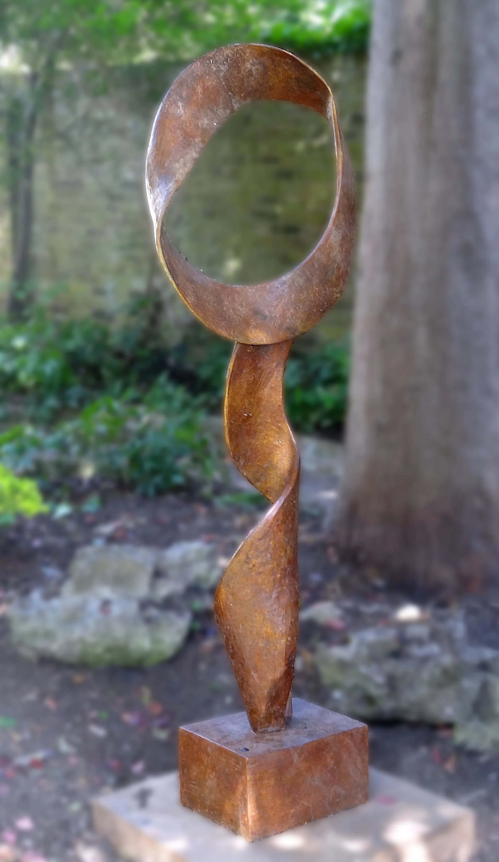 Squaring The Circle Commissioned bronze sculpture made of two pieces.