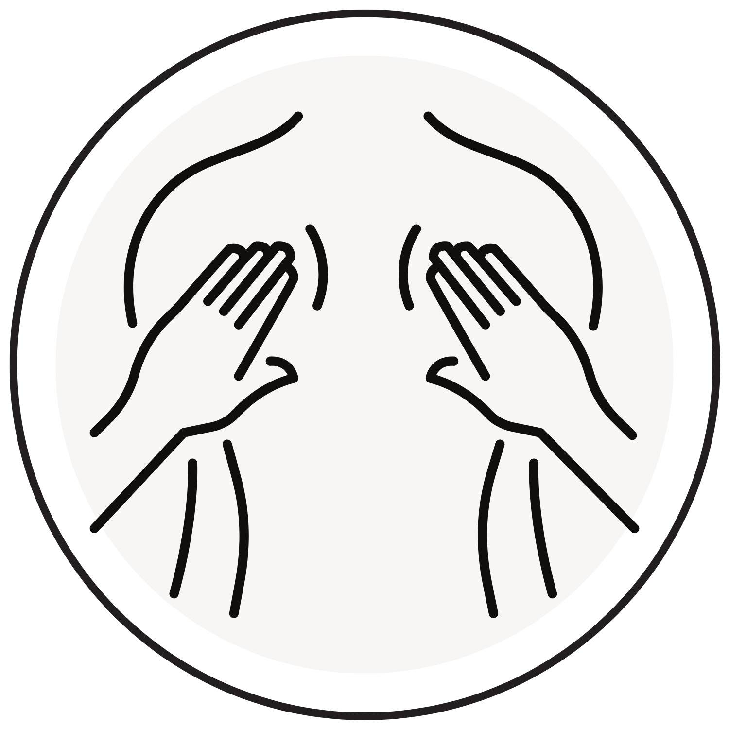 Illustration of hands massaging a person back