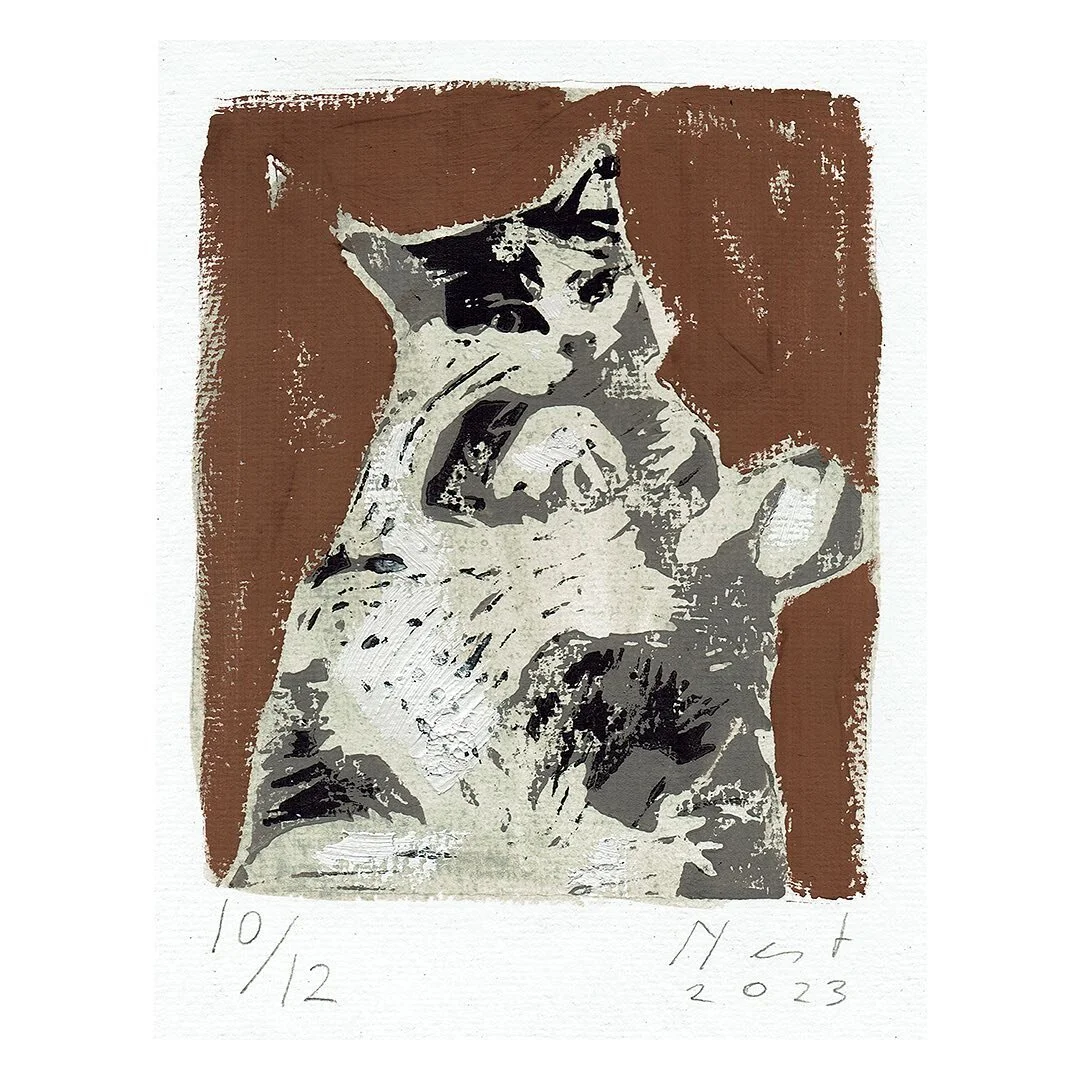 circa 24 cm x 27 cm painted over linocut print 

#linocut #linocutprint #printmaking