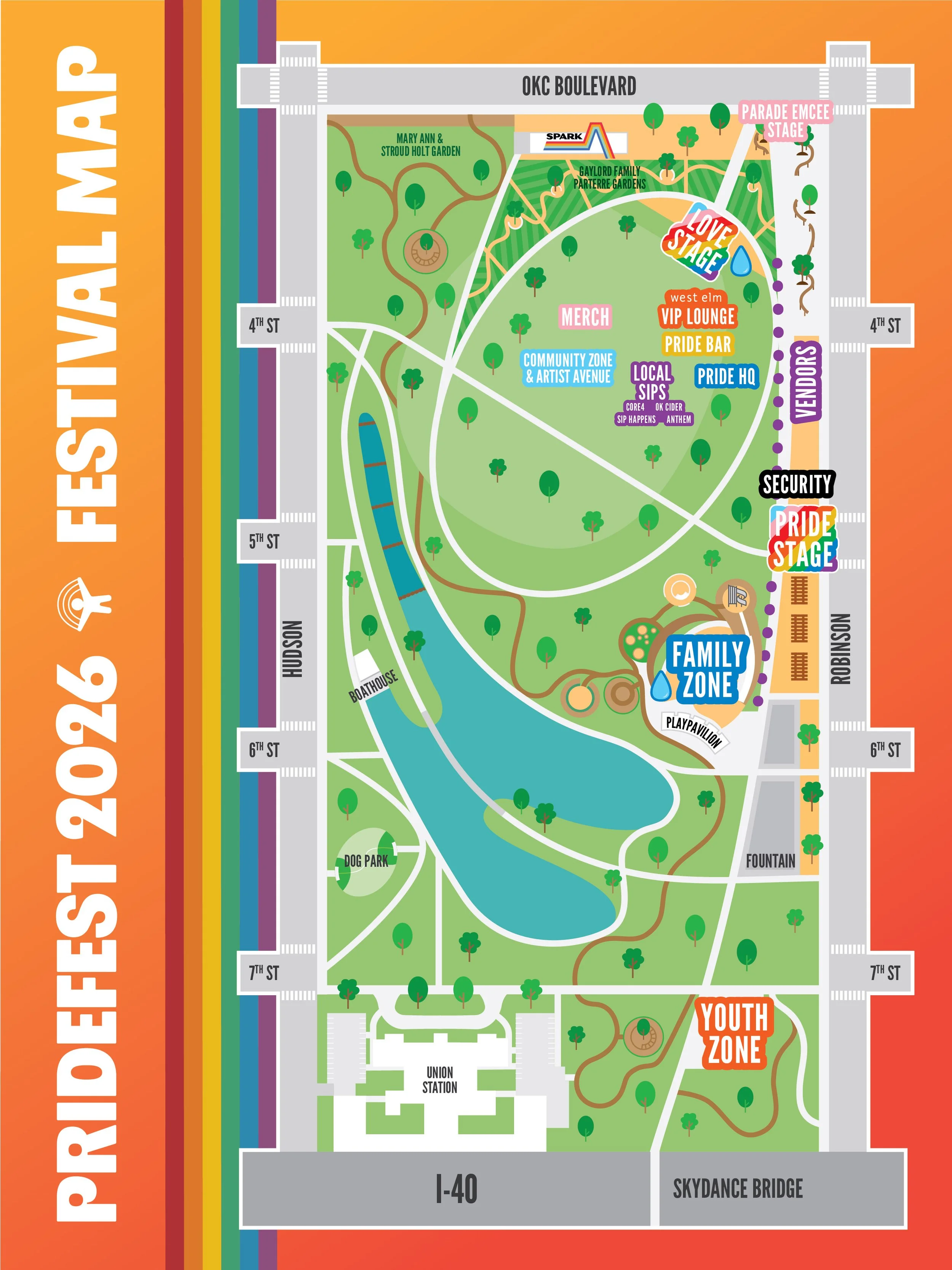 The festival map for PrideFest 2026.