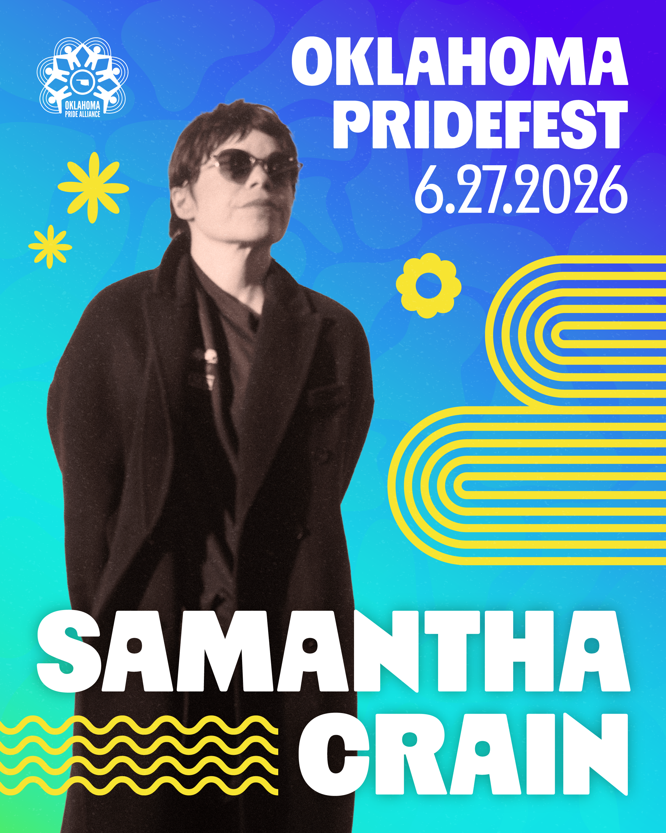 Samantha Crain will be at Oklahoma PrideFest on June 27, 2026.