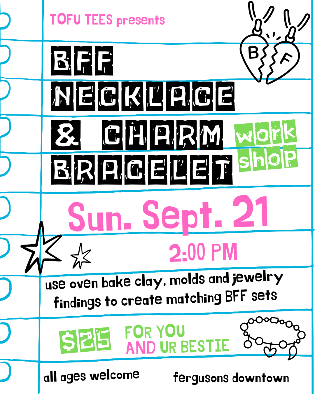 Tofu Tees: BFF Necklace & Charm Bracelet Workshop