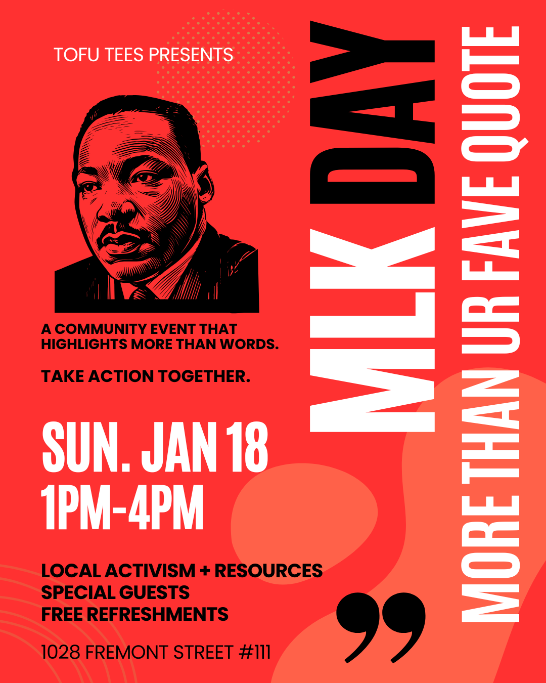 Tofu Tees: MLK Day Event