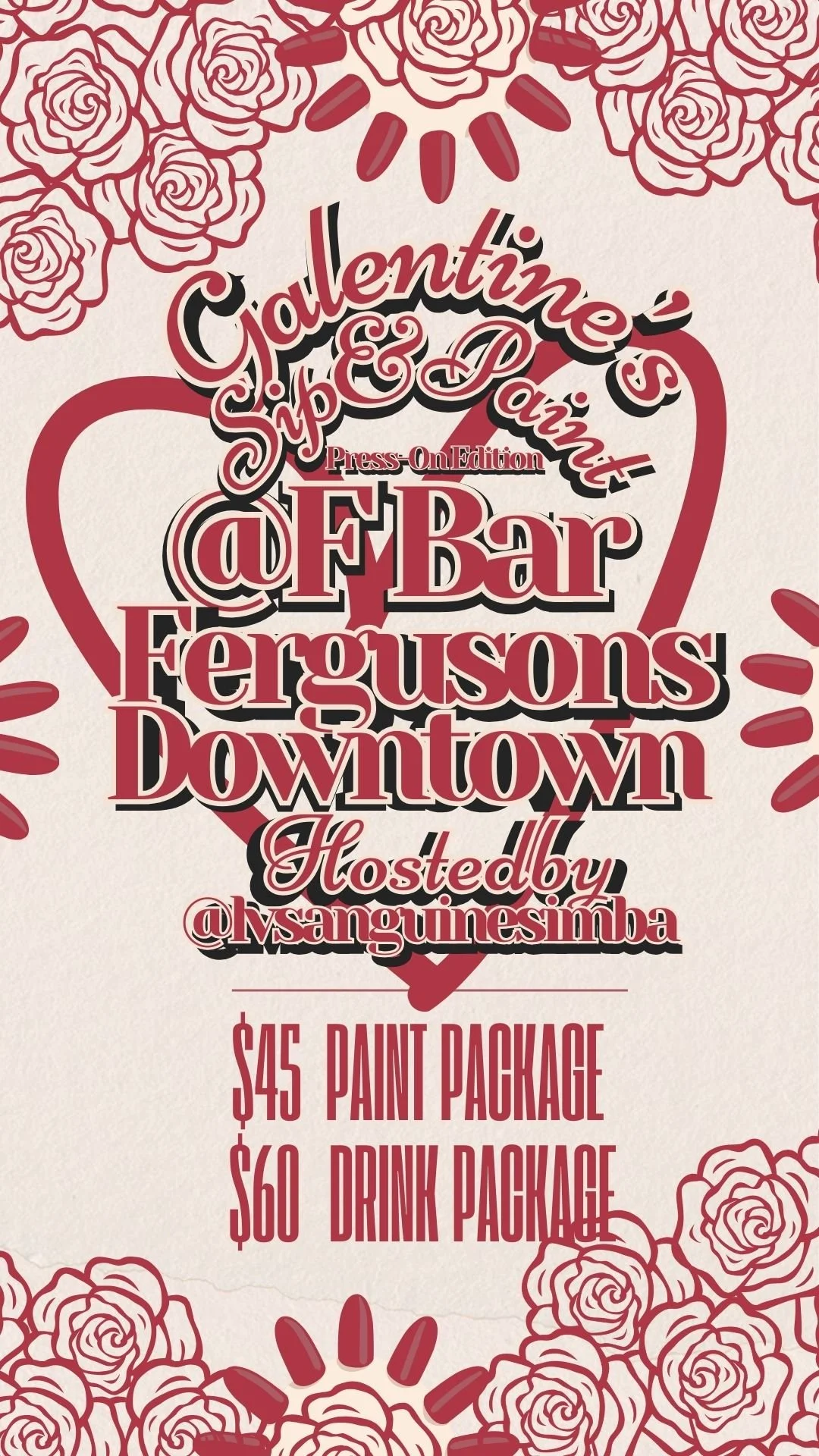 Galentines Sip &amp; Paint - Press-On Edition