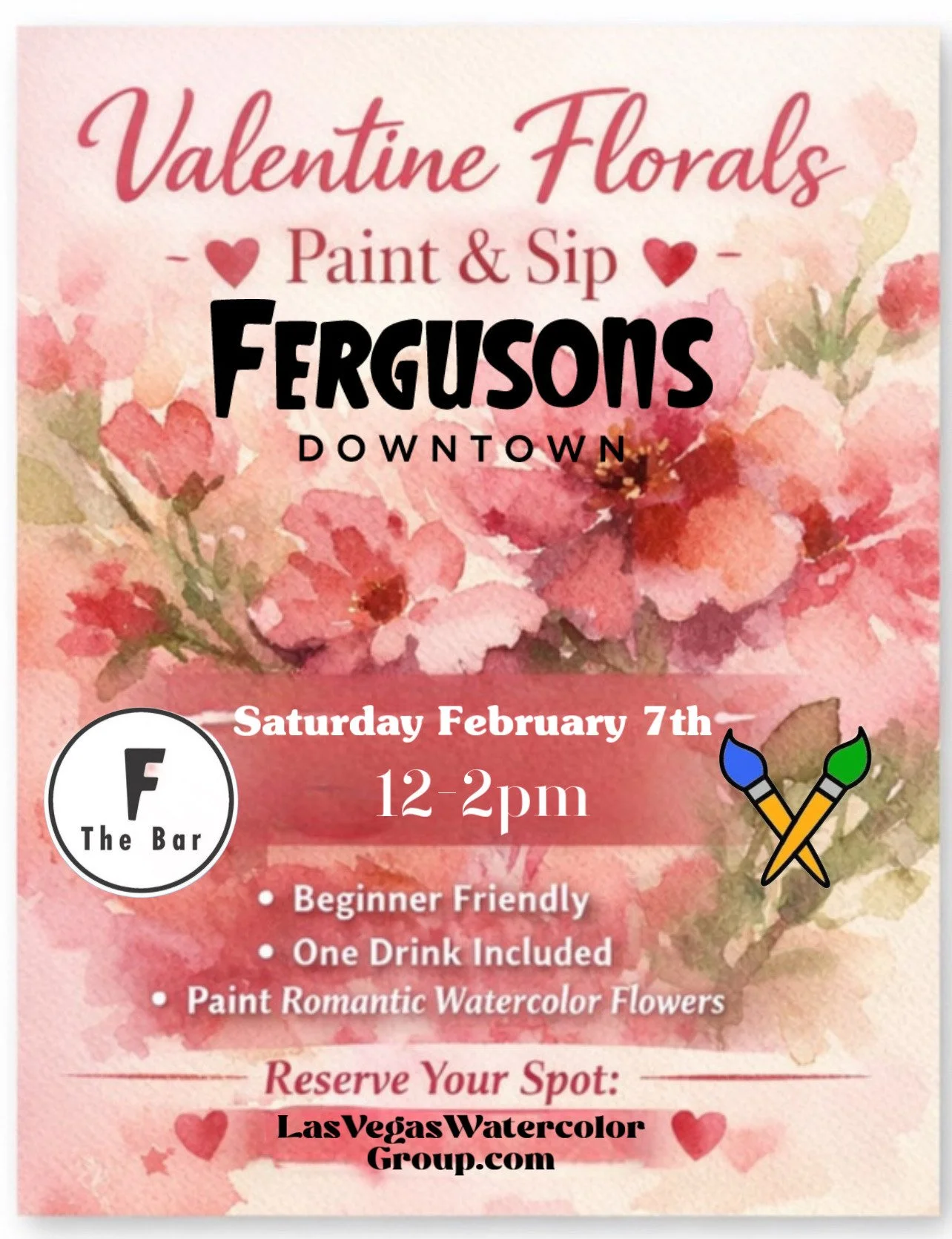 Valentines Florals Paint &amp; Sip