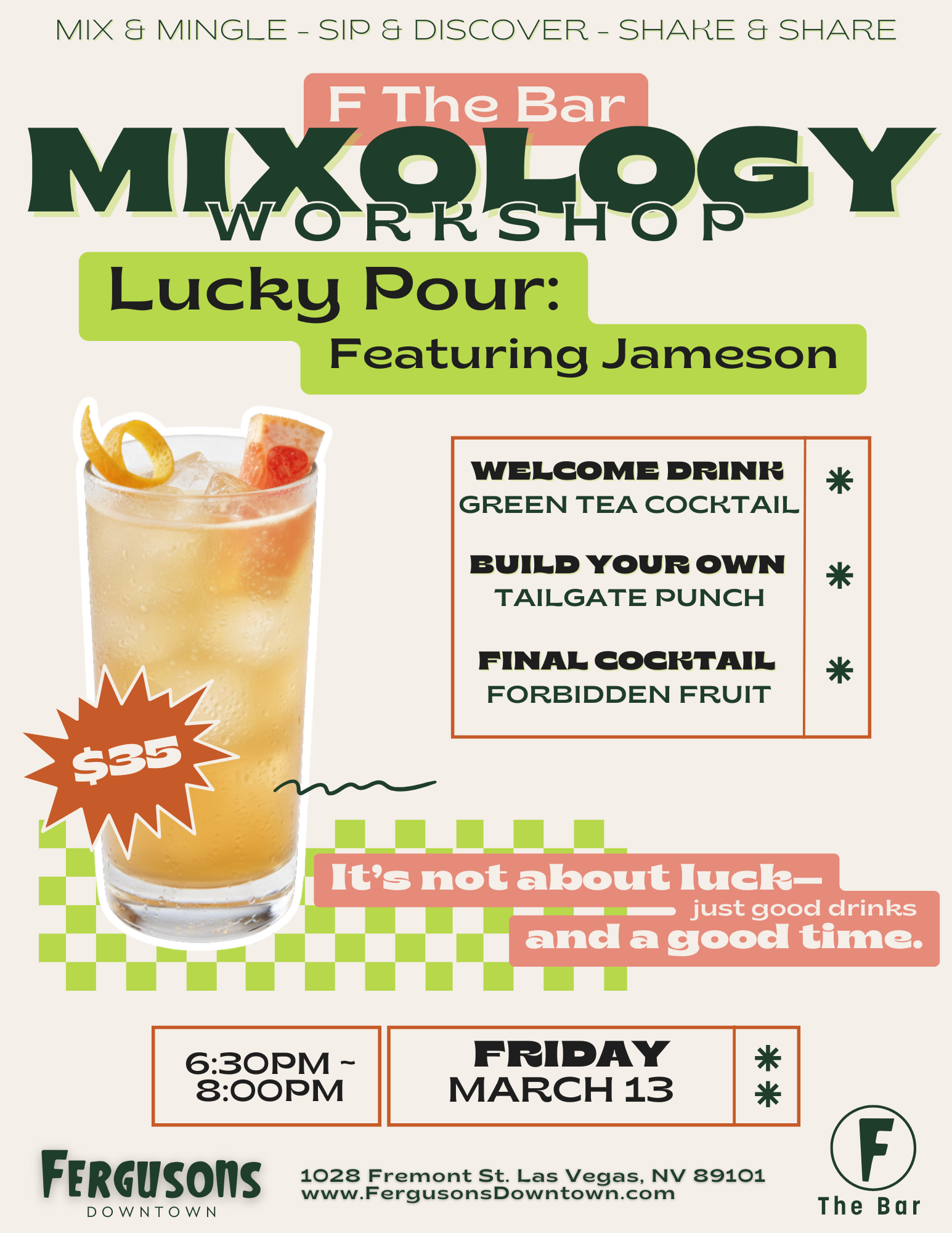 F The Bar: Mixology Workshop - Featuring Jameson