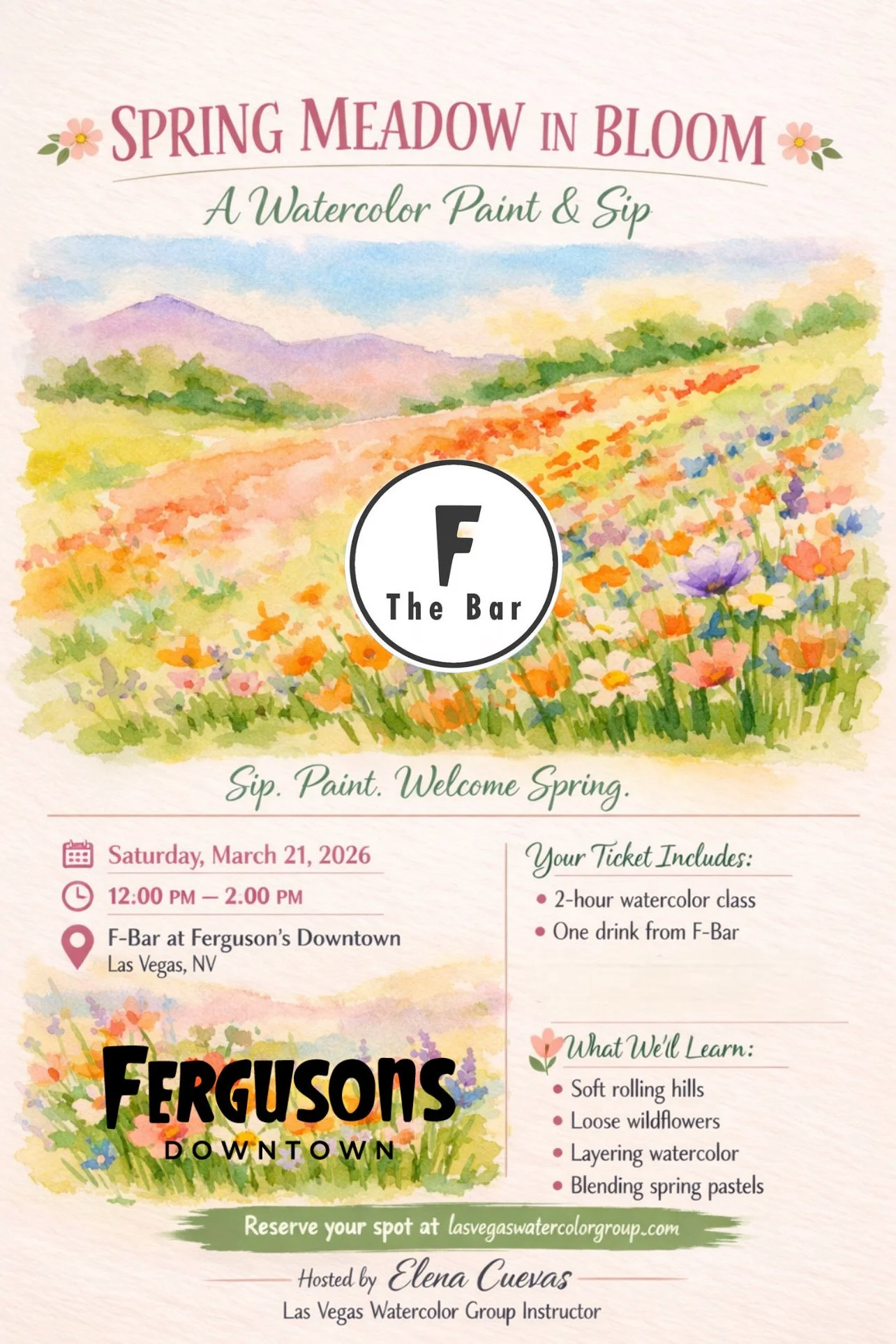 Las Vegas Watercolor Group: Spring Meadow in Bloom