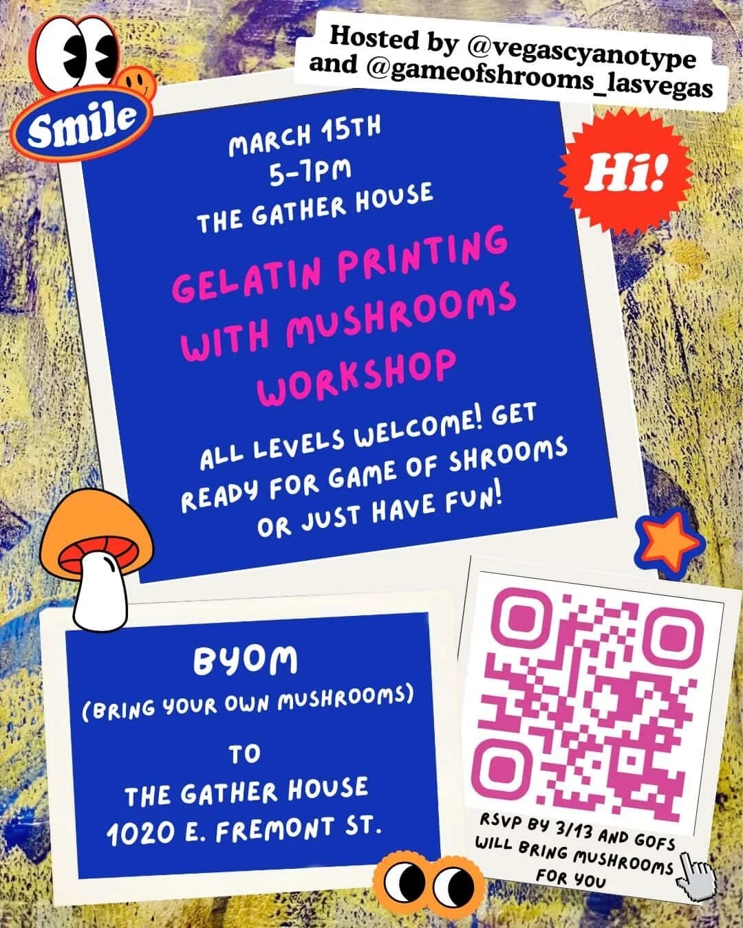 Art with Ms. R: Gelatin Printing With Mushrooms Workshop