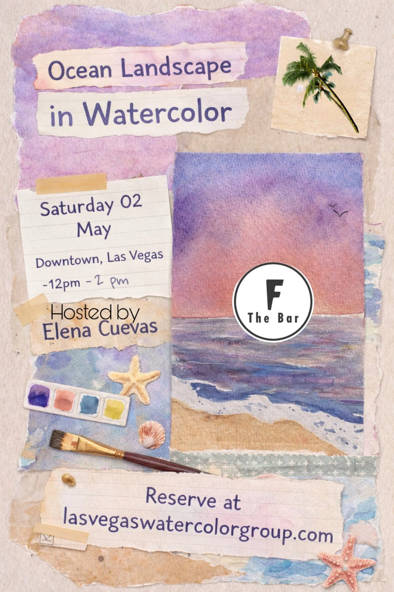 Las Vegas Watercolor Group: Ocean Landscape in Watercolor