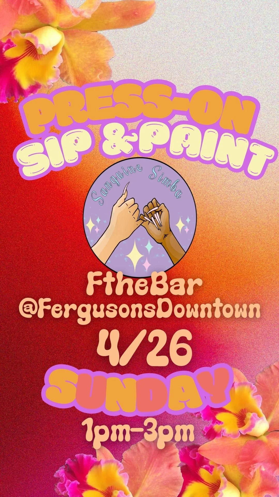 Sanguine Simba: Press-On Sip &amp; Paint