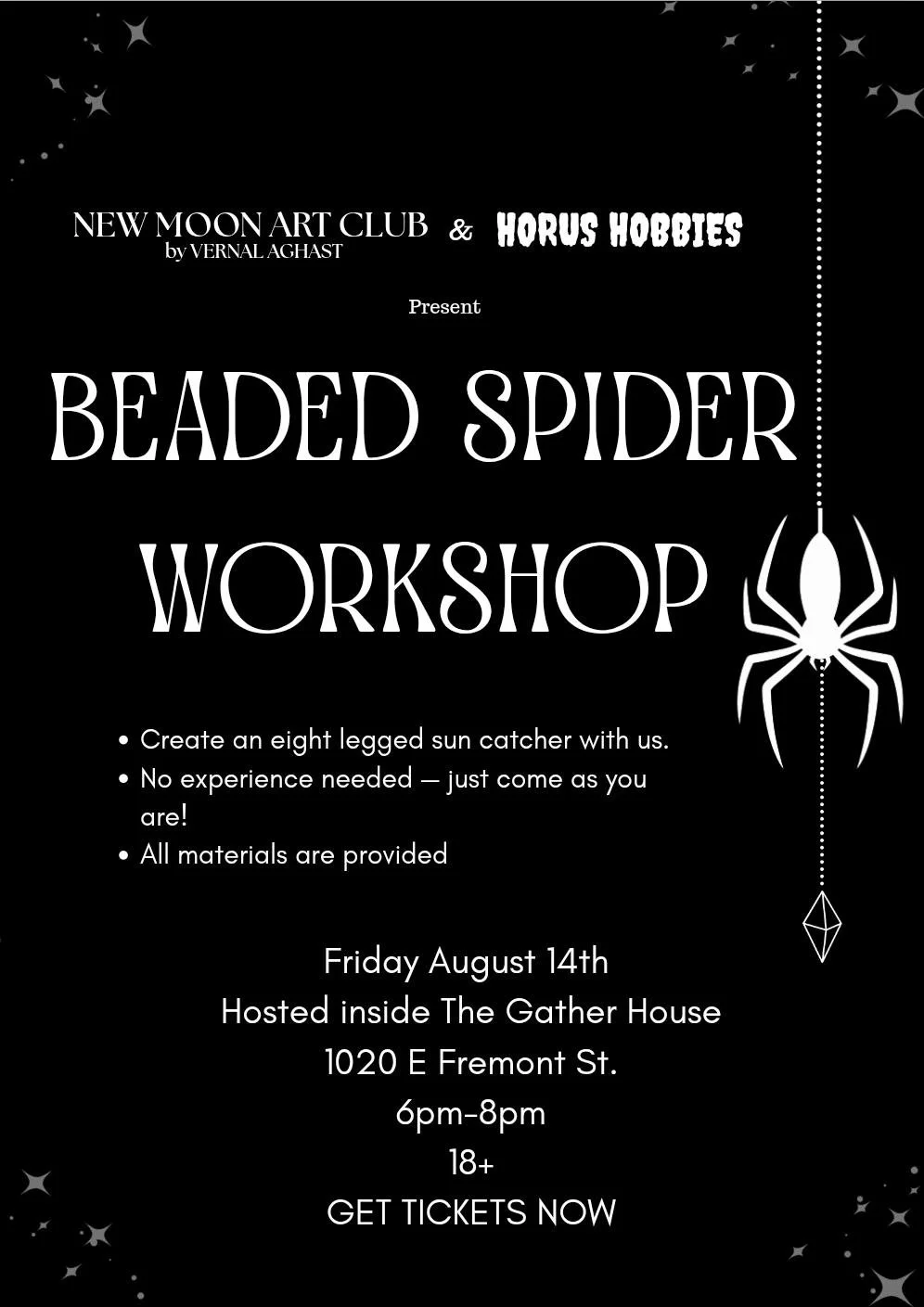 Horus Hobbies: Beaded Spider Workshop