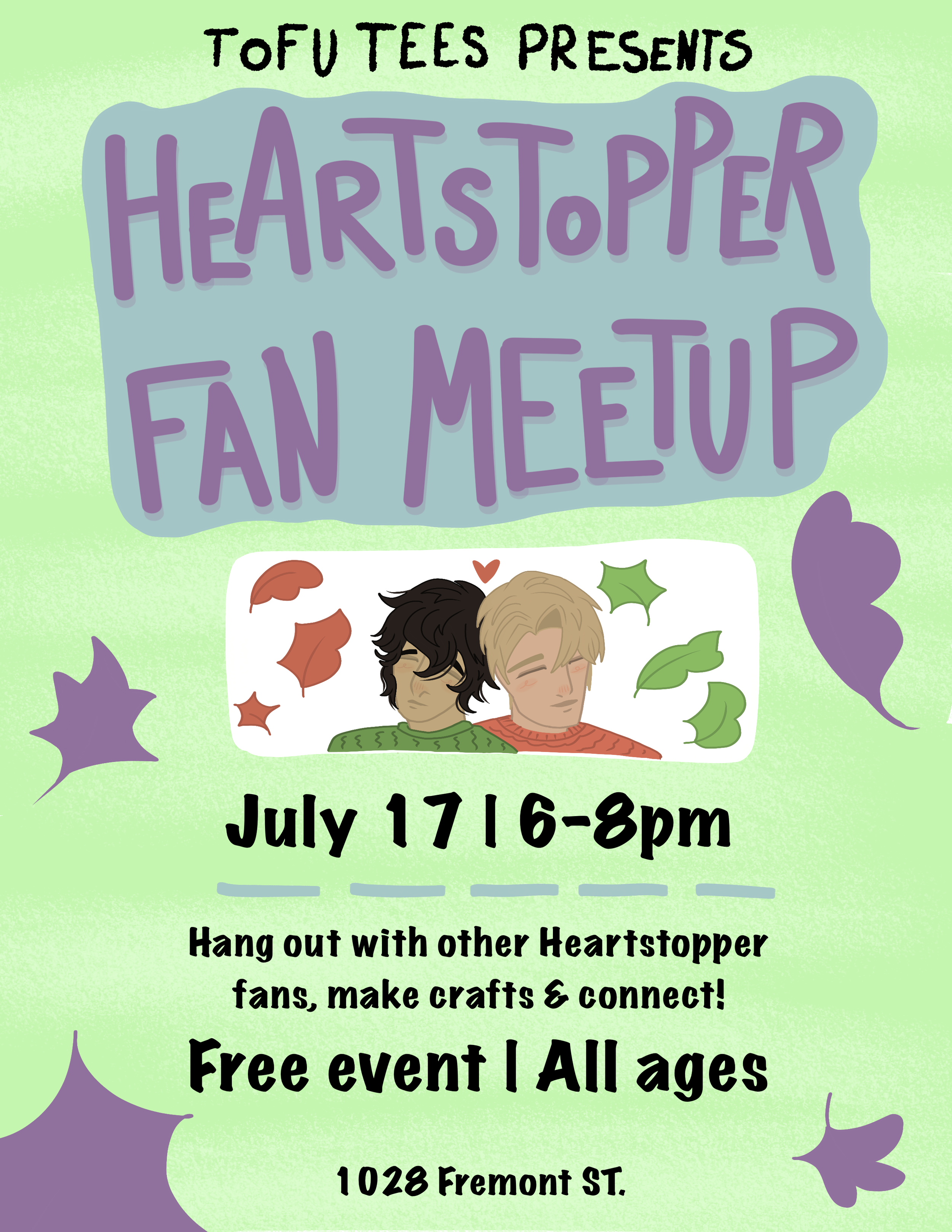 Tofu Tees: Heartstopper Fan Meetup