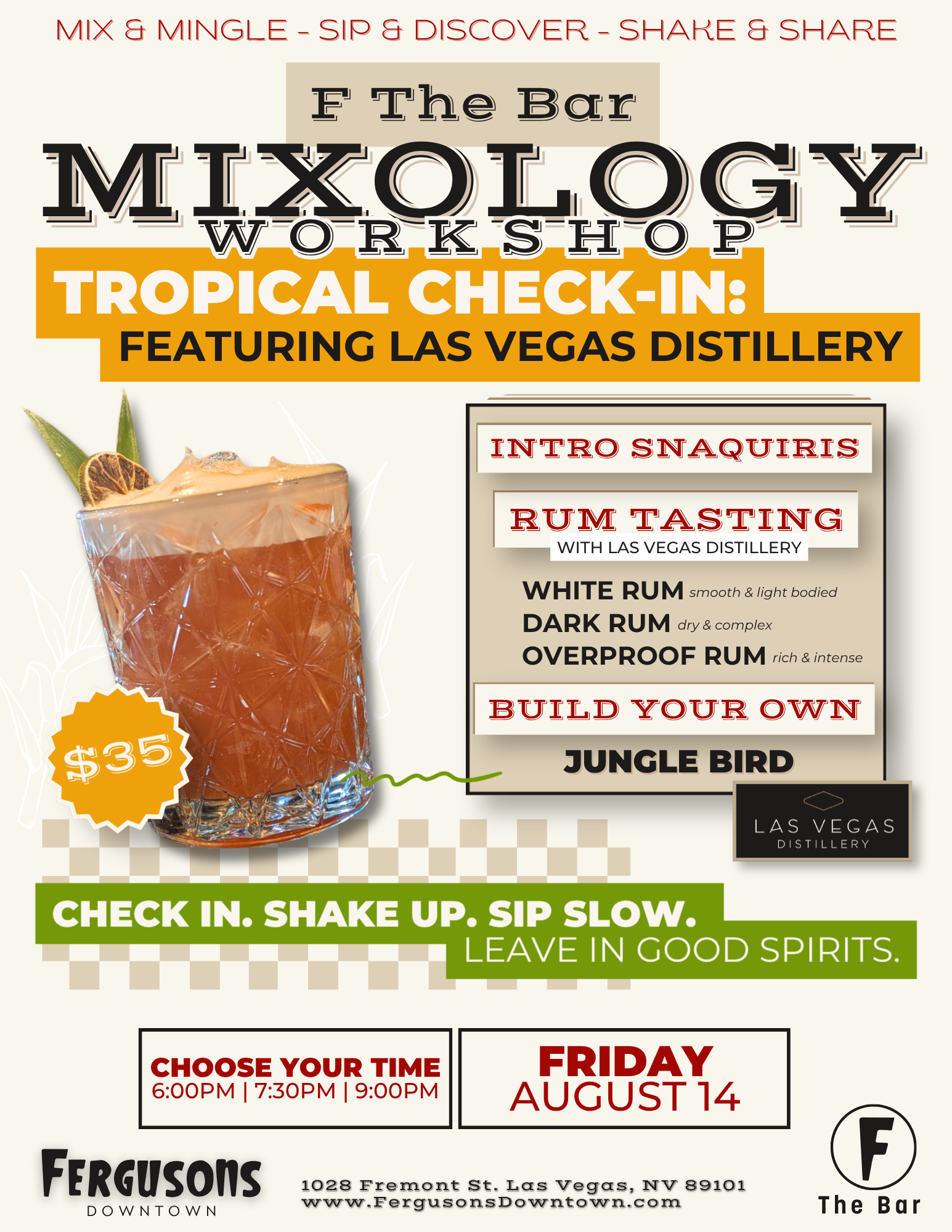 Mixology Workshop: Featuring Las Vegas Distillery