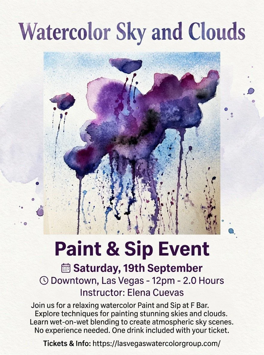 Las Vegas Watercolor Group: Watercolor Sky &amp; Clouds