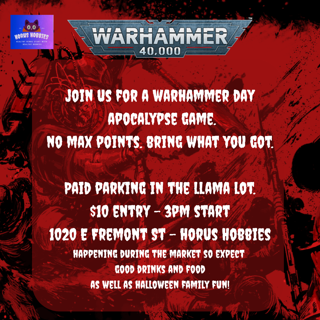 Horus Hobbies: WarHammer Day Apocalypse Game
