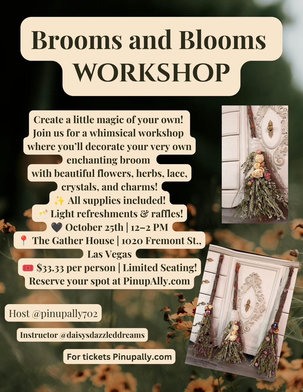 Pinup Ally: Brooms &amp; Blooms Workshop