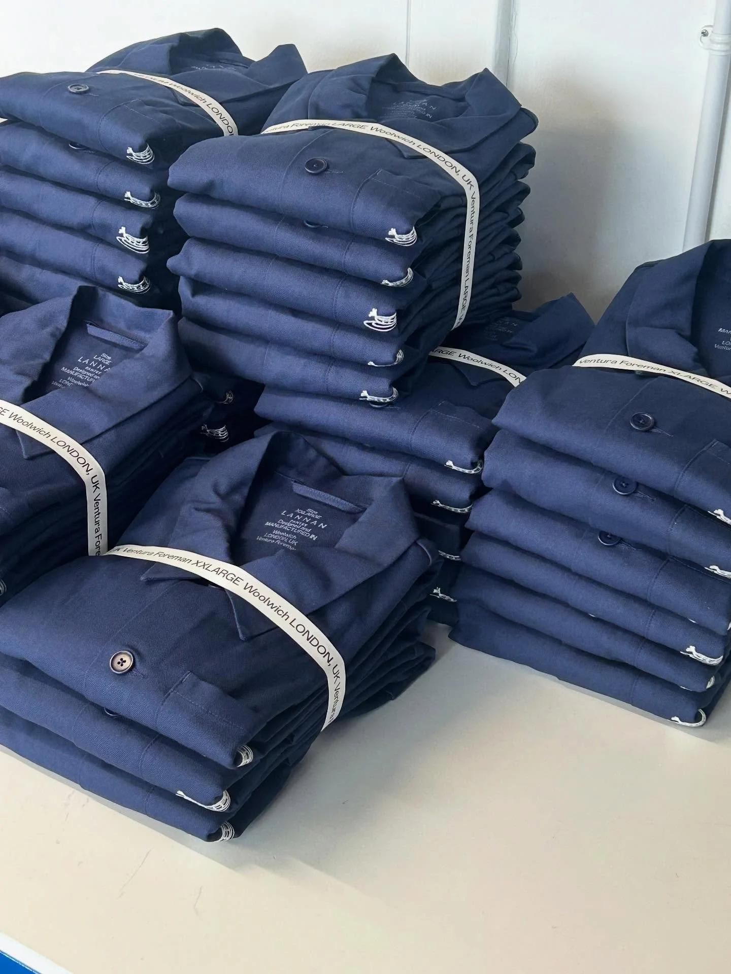 A small social media absence as we let the dust settle on arrival of our son into the world, all the while our team has been very busy. 

50x Jackets in Navy cotton canvas, with custom chest pocket and back yoke embroidery for Lannan Pantry, Edinburg