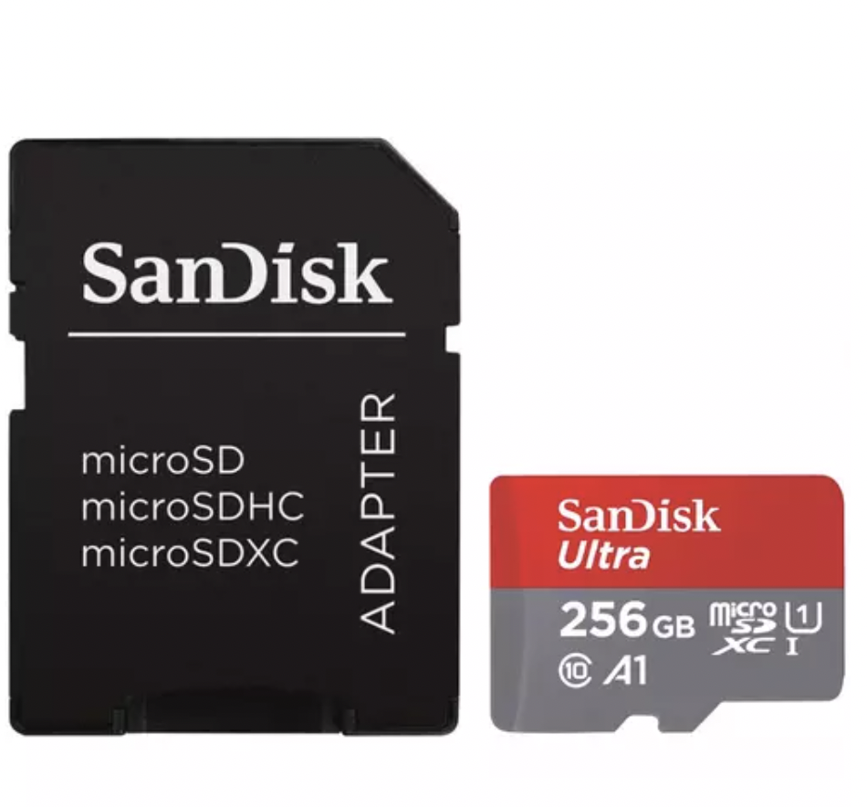 SanDisk 256GB Ultra microSDXC 150MB/s+SD Adapter, Black