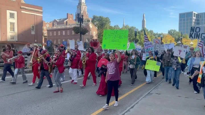 The number going around right now is 40,000 people who showed up in Providence today for #NoKings. That’s a full 4% of the state population. We are proud to have led the very, very long line of marchers as we showed what democracy looks —