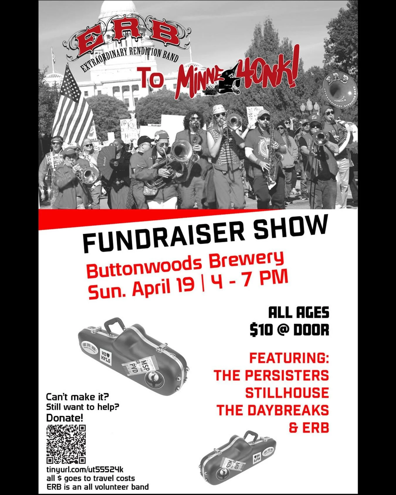 Tomorrow&rsquo;s the big day! Come see us, @the_persisters_band, @stillhouseri, and @daybreakspvd at @buttonwoodsbrewing to help us fundraise for @minnehonk_fest.

Great music, great beer, and a great cause!