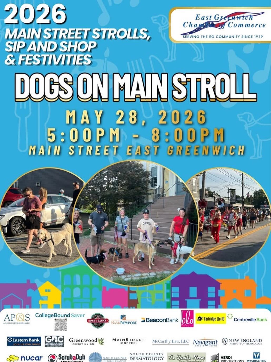 Who let the dogs out? We don&rsquo;t know, but we sure are excited about it! Hope to see you today at the East Greenwich Dog Parade!