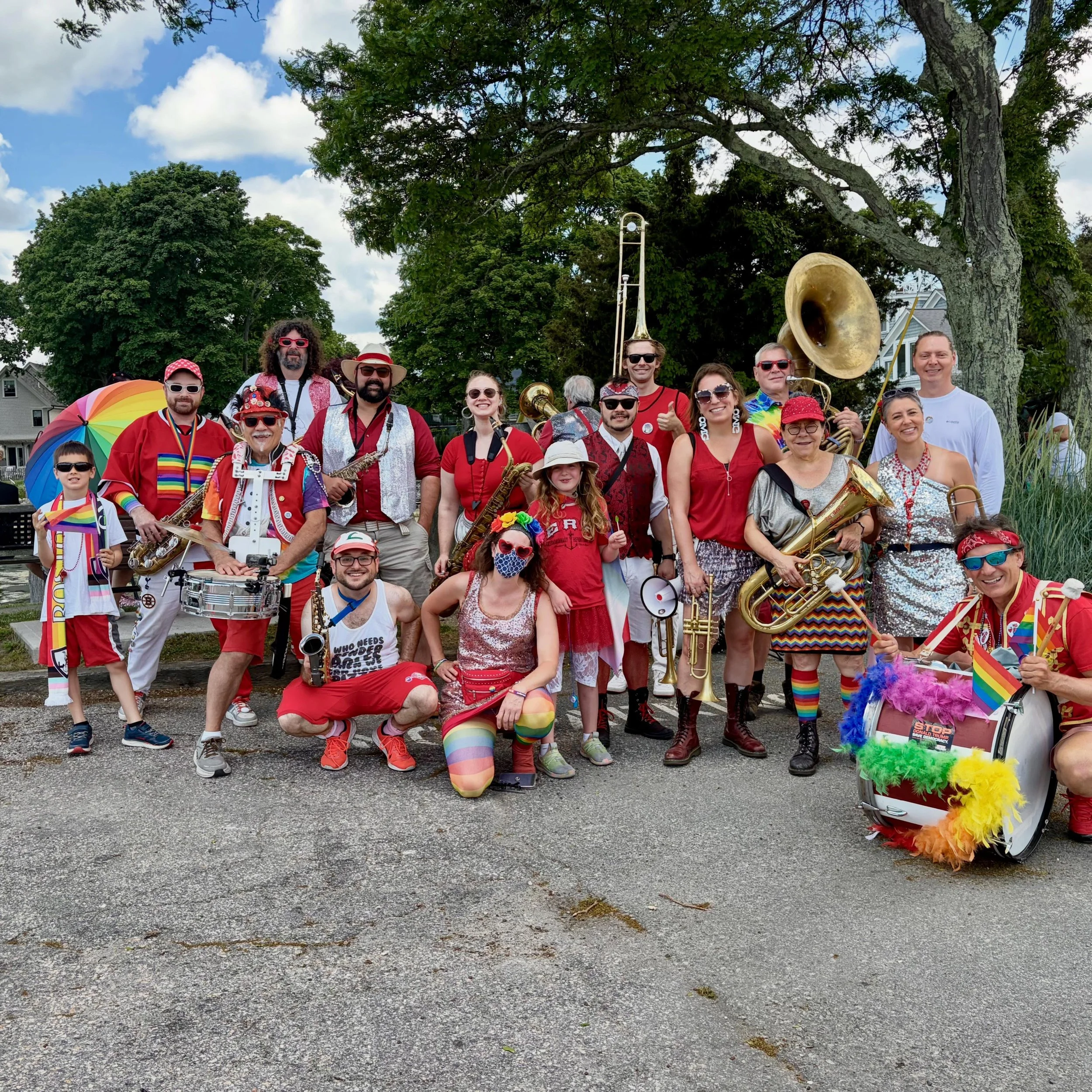 Before and after at the North Kingstown Pride Parade&hellip;somehow our smiles are even bigger at the end of a long hot march? Thanks to the kind people of Wickford for a great day!