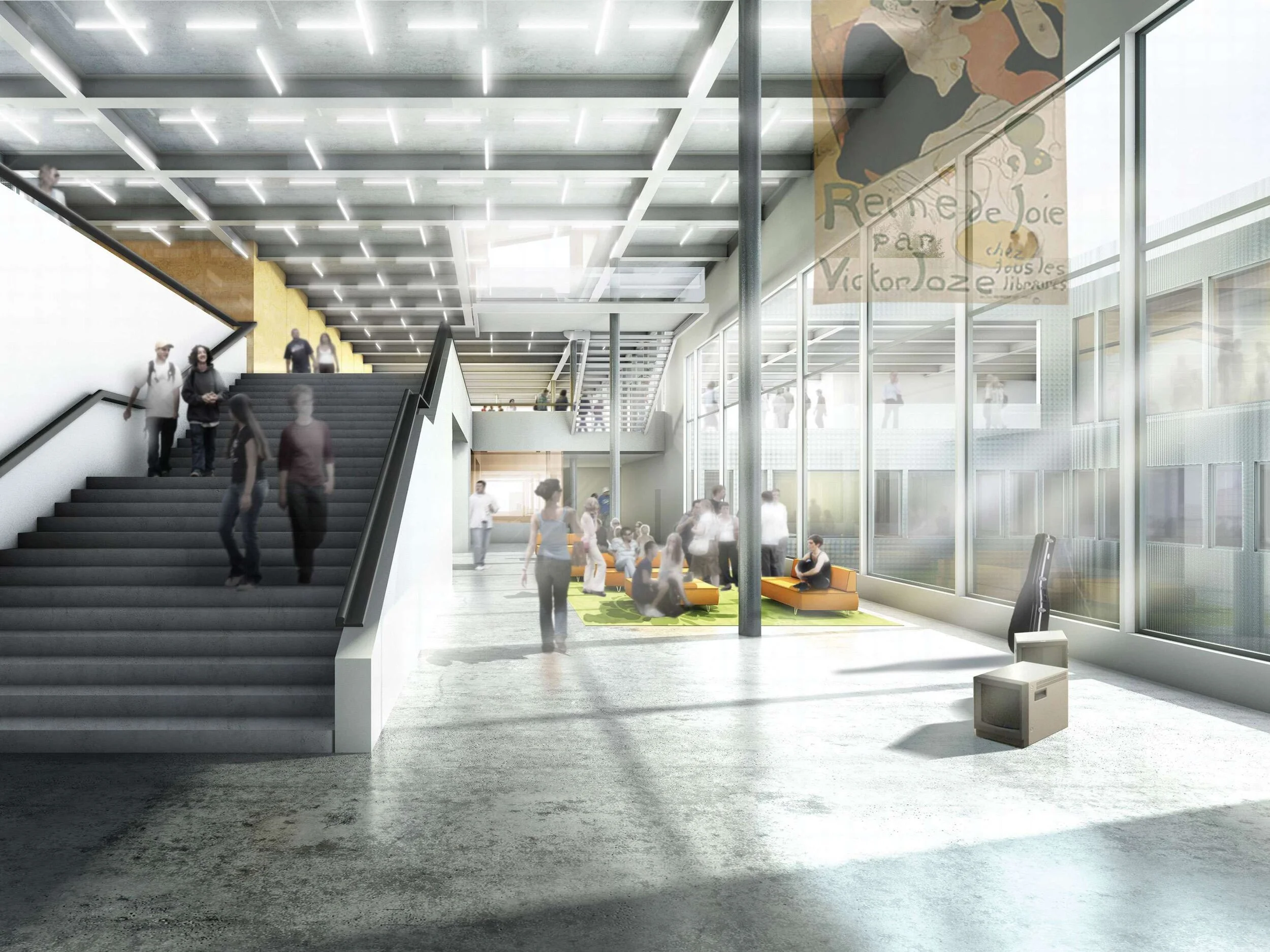 An interior rendering of Toni-Areal building