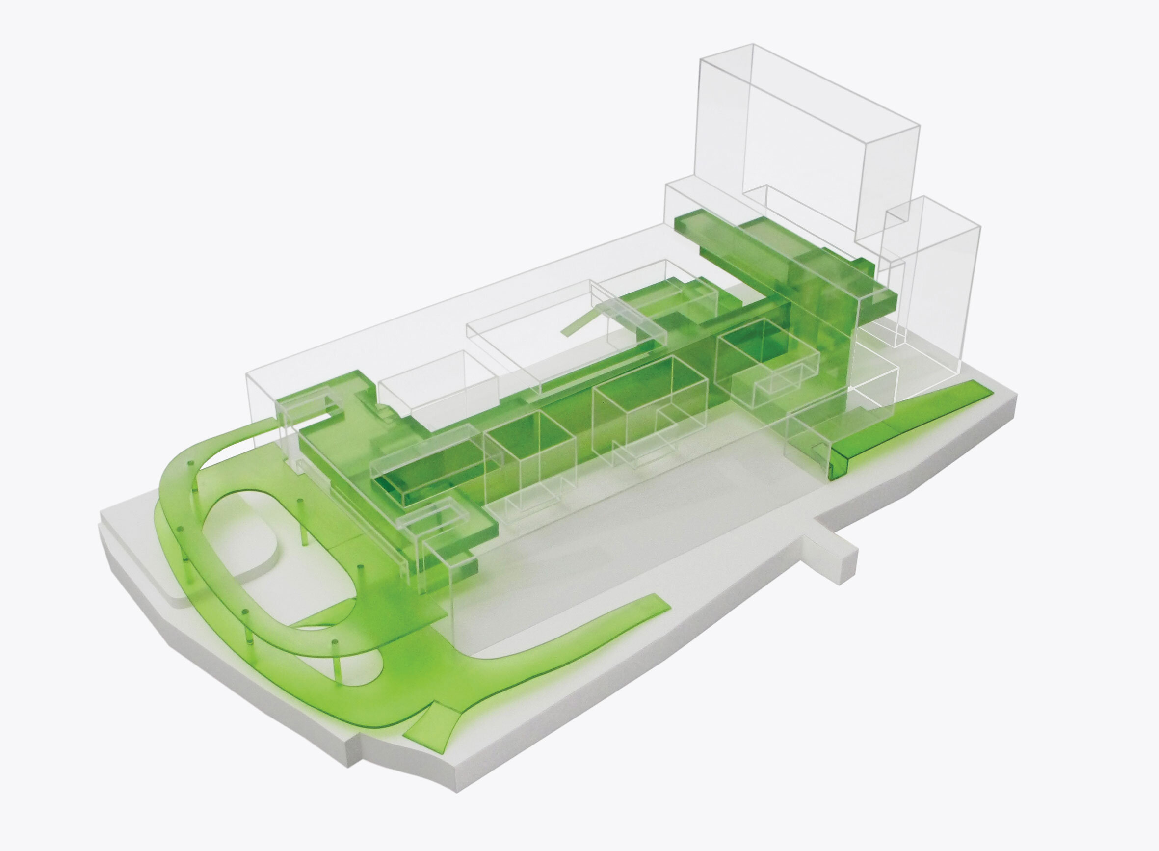 A 3D model and cross section of the Toni-Areal building
