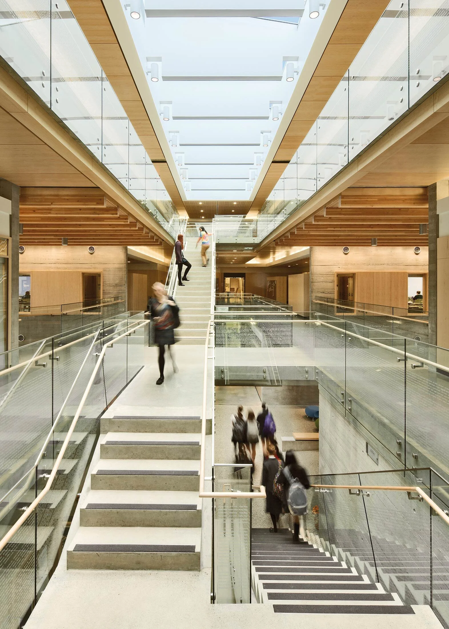An interior view of a staircase inside the York House Senior School